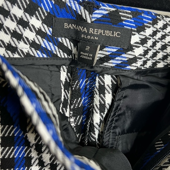 NWOT Banana Republic Women’s Modern Sloan Skinny Plaid Pant Blue/White Size 2 - Picture 5 of 7
